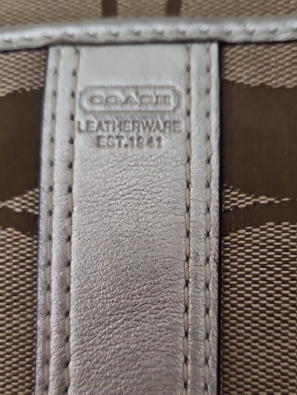 Coach Brown Signature Crossbody with Silver Trim - Picture 3 of 7
